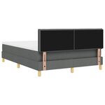 vidaXL Lit à ressorts avec matelas gris foncé 140x190 cm Tissu