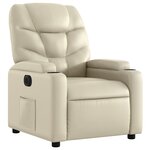 vidaXL Fauteuil inclinable électrique Crème Similicuir