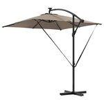 vidaXL Parasol banane à mât déporté Taupe 249 x 249 x 250 cm