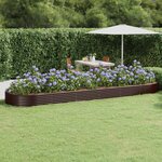 vidaXL Lit surélevé de jardin Acier galvanisé marron