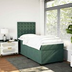vidaXL Sommier à lattes de lit avec matelas Vert foncé 100x200 cm