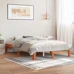 vidaXL Cadre de lit sans matelas cire marron 120x200cm bois pin massif