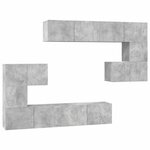 vidaXL Ensemble de meubles TV 8 Pièces Gris béton Bois d'ingénierie