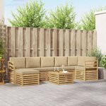 vidaXL Ensemble de canapés d'extérieur 8 pc Blanc et Beige Polyester