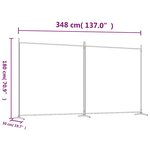 vidaXL Cloison de séparation 2 panneaux Blanc 348x180 cm Tissu