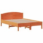 vidaXL Lit bibliothèque sans matelas cire marron 120x200 cm pin massif