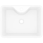 Vasque carré à trou pour robinet céramique blanc pour salle de bain