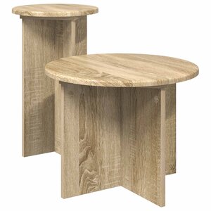 vidaXL Ensemble de tables d'appoint avec stockage 2 Pièces Chêne Sonoma