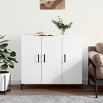 vidaXL Buffet blanc 90x34x80 cm bois d'ingénierie