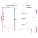 vidaXL Tables de chevet 2Pièces chêne fumé 40x35x47 5cm bois d’ingénierie