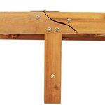 Chaise longue vidaXL avec coussin et table Taupe en Bois massif d'Acacia