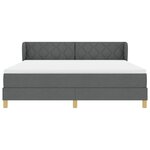 Lit à ressorts vidaXL avec matelas - Gris foncé  180x200 cm  Tissu