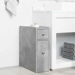 vidaXL Armoire de salle de bain étroite avec roulettes gris béton