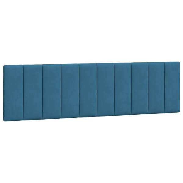 vidaXL Coussin de tête de lit bleu 180 cm velours