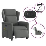 vidaXL Fauteuil inclinable de massage électrique gris foncé tissu