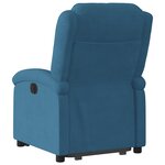 vidaXL Fauteuil inclinable électrique bleu velours