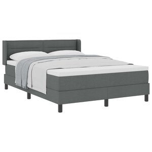 vidaXL Lit à ressorts avec tête de lit Gris foncé 200 x 140 cm tissu