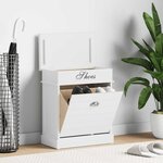 vidaXL Armoire à chaussures Blanc 50 x 28 x 58 cm Bois de Paulownia