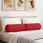 vidaXL Coussins d'accent 2 Pièces Rouge Ø 25 x 70 cm tissu