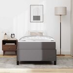 vidaXL Cadre de lit avec matelas Gris 90 x 200 cm tissu
