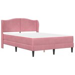 vidaXL Cadre de lit avec tête de lit Rose 160 x 200 cm Velours