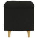 vidaXL Pouf de rangement avec coussin Noir 40 x 40 x 45 cm tissu