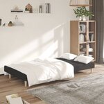 vidaXL Canapé-lit à 2 places noir tissu