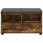 vidaXL Banc d'entrée avec coussin Chêne fumé 80 x 38 x 46 cm