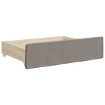 vidaXL Lit de jour avec gigogne et tiroirs taupe 100x200 cm tissu