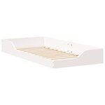 vidaXL Cadre de lit surélevé Blanc 100 x 200 cm Bois massif en pin