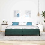 vidaXL Lit à ressorts avec matelas Vert foncé 200 x 200 cm tissu