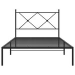 vidaXL Cadre de lit métal avec tête de lit noir 100x190 cm