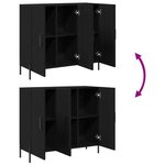 vidaXL Buffet en chêne noir 90x34x80 cm en bois d'ingénierie
