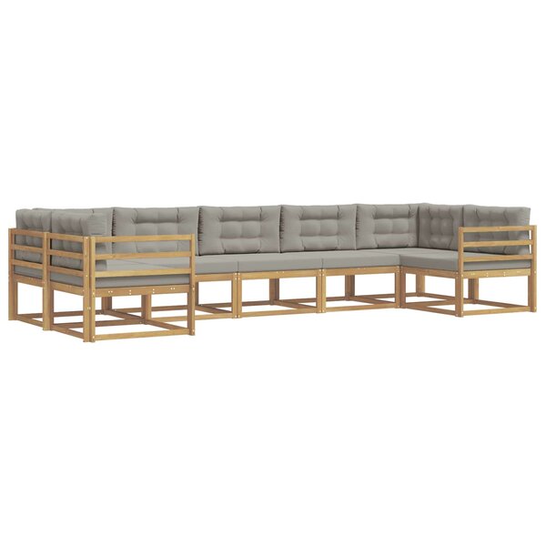vidaXL Ensemble de canapés d'extérieur 7 pc Blanc et gris clair