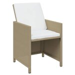 vidaXL Ensemble à dîner de jardin coussins 11 Pièces Résine tressée Beige