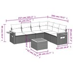 vidaXL Salon de jardin avec coussins 7 Pièces beige résine tressée