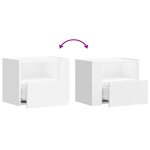 vidaXL Tables de chevet murales 2 Pièces blanc 45x30x35 cm