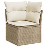 vidaXL Salon de jardin avec coussins 7 Pièces beige résine tressée acacia