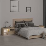 vidaXL Tables de chevet 2 Pièces lumières LED Chêne sonoma 70x36 5x40 cm