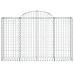 vidaXL Paniers à gabions arqués 2 Pièces 200x50x120/140 cm Fer galvanisé