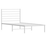 vidaXL Cadre de lit métal avec tête de lit blanc 100x200 cm