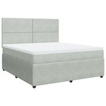 vidaXL Sommier à lattes de lit et matelas Gris clair 180x200cm Velours