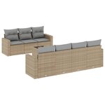 vidaXL Salon de jardin avec coussins 8 Pièces beige résine tressée