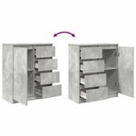 vidaXL Buffet avec tiroirs gris béton 71x35x84 cm bois d'ingénierie