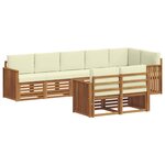 vidaXL Ensemble de canapés d'extérieur 8 pc Naturel et Crème Polyester