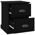 vidaXL Tables de chevet 2 Pièces noir 39x39x47 5 cm bois d'ingénierie
