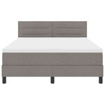 vidaXL Lit à ressorts avec matelas avec LED Taupe 140 x 190 cm tissu