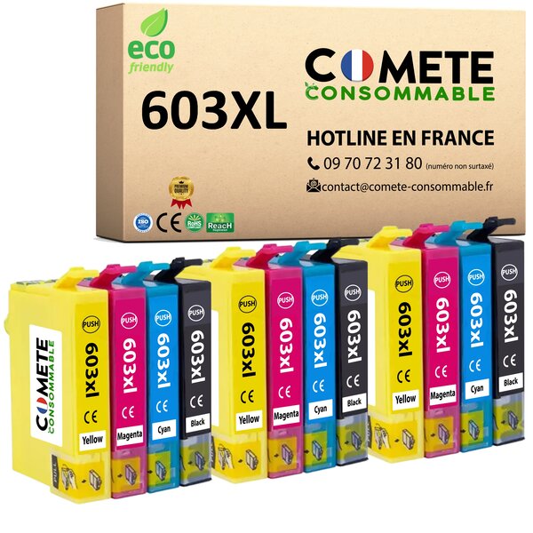 603XL - 12 Cartouches 603 XL Epson Compatibles Comete, Entreprise Française