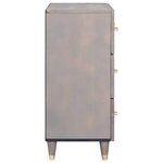 vidaXL Buffet Gris et or 60 x 33.5 x 75 cm Bois de manguier massif