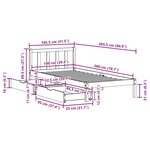 vidaXL Cadre de lit sans matelas 100x200 cm bois massif de pin
